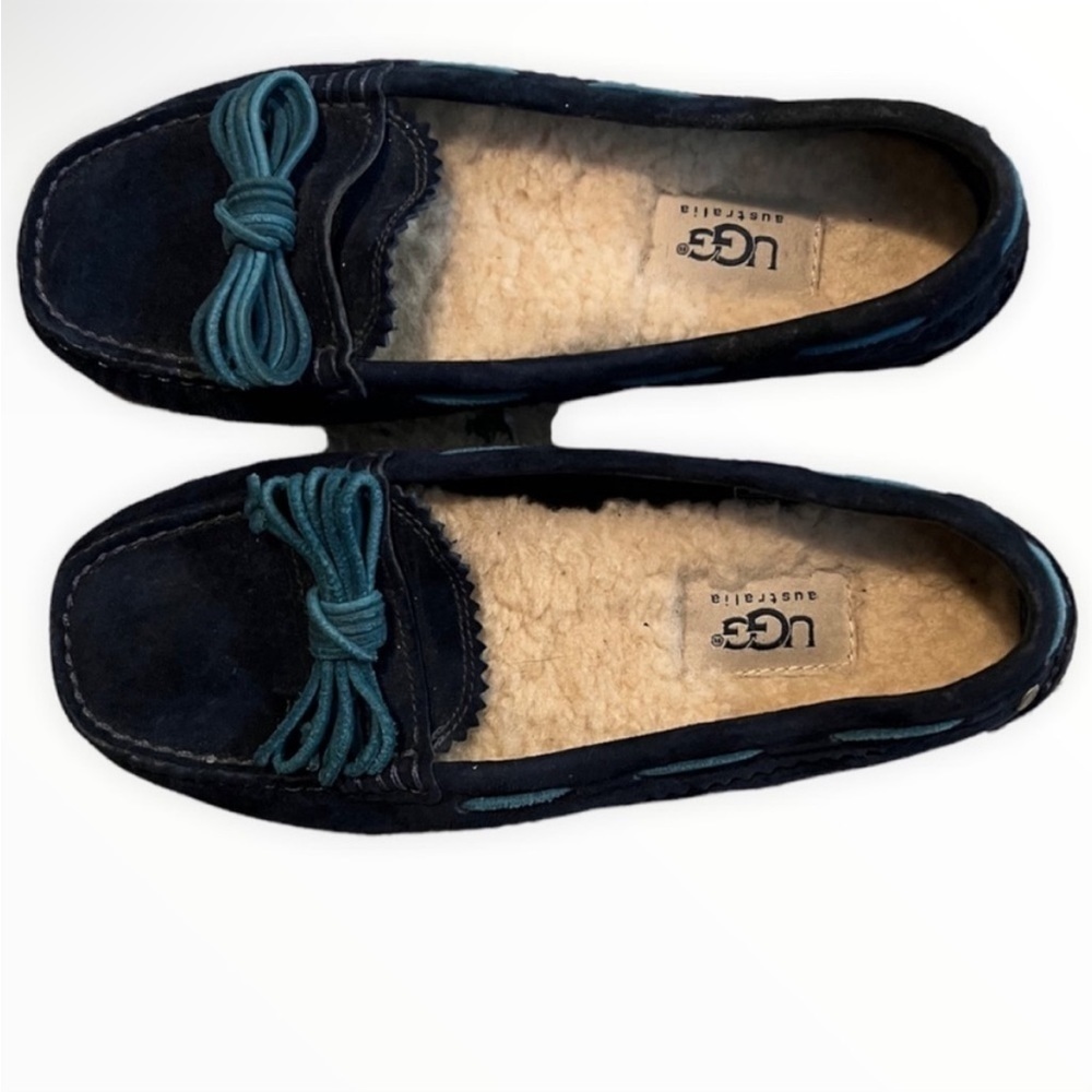 UGG Blue Wool Lined Slippers Size 5 - Picture 3 of 7